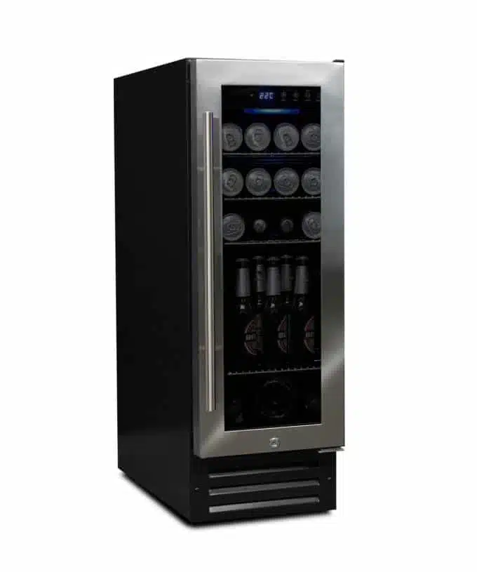 Kühlschrank 21 Bier- und Getränkeflaschen, einbaubar und freistehend