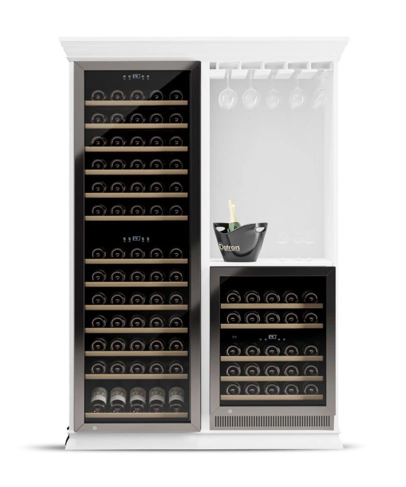 Wooden Wine Refrigerator, 154-208 bottles, racks for wine glasses